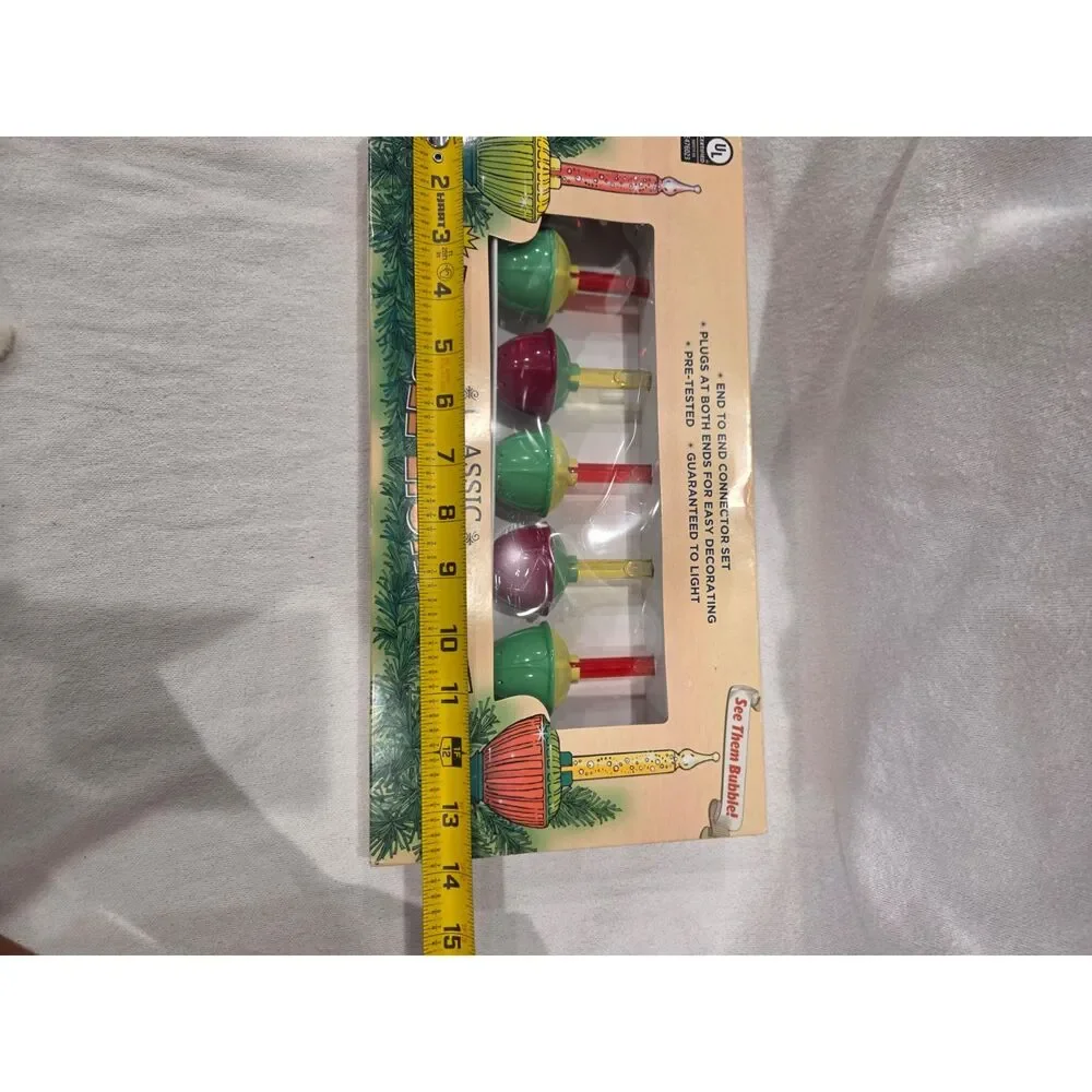 Kurt Adler Classic 7 Bubble Light Set Vintage Style Christmas Tree Decor